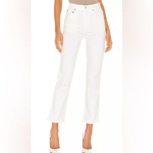 AGOLDE Pinch Waist High Rise Kick Vinegar White Size 32